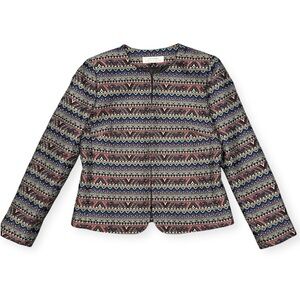 086-Tabari Multicolor Geometric Blazer, Size: 8